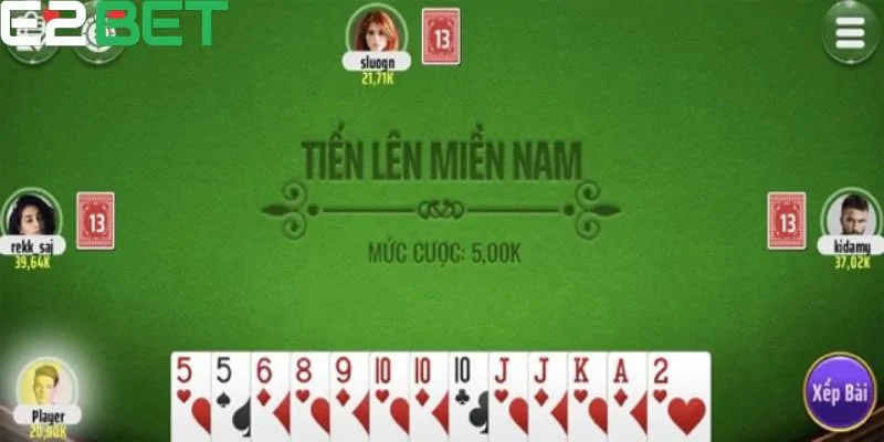 Sơ đồ về tựa game Tiến lên miền Nam